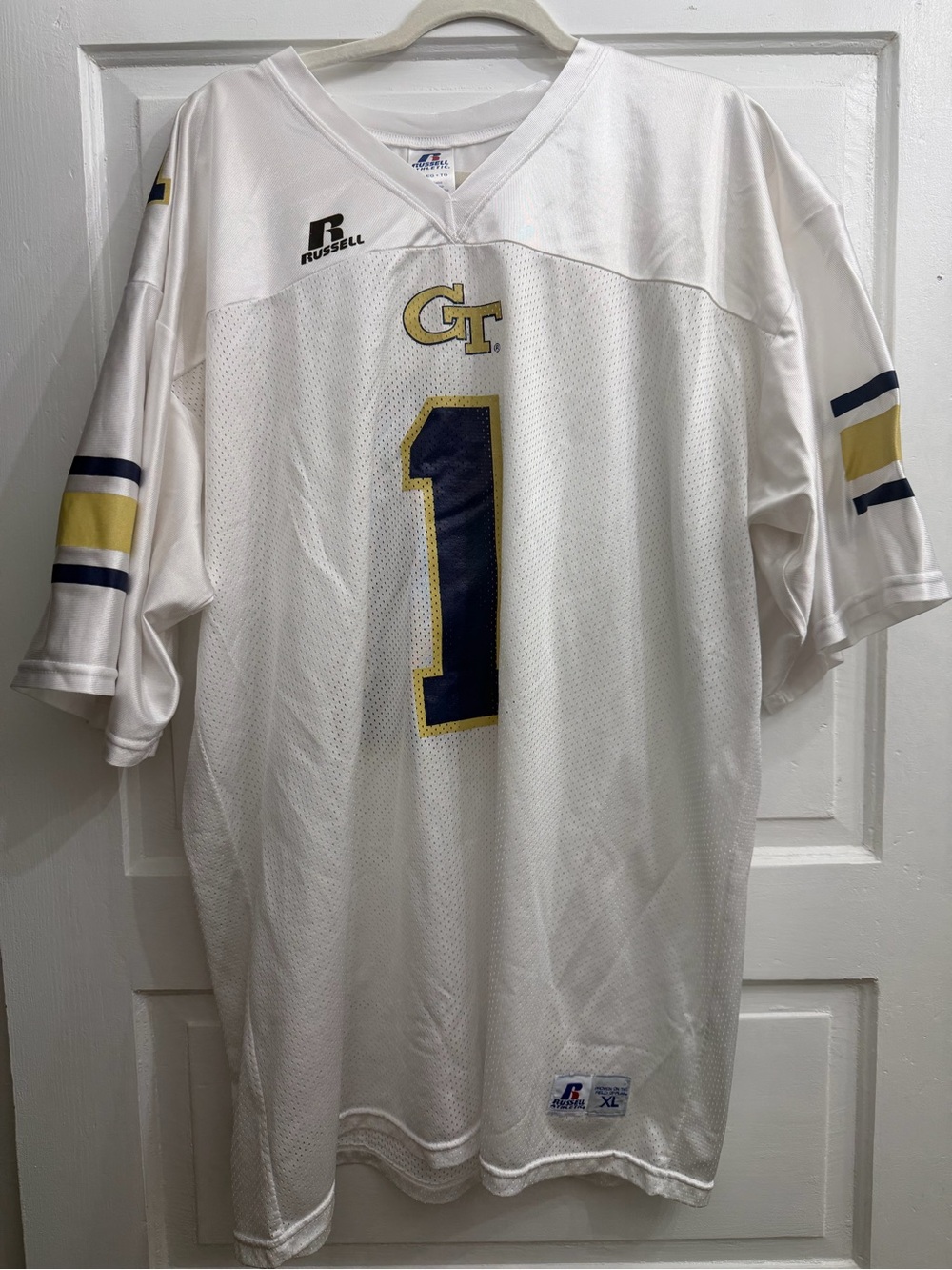 Russell Athletic White GT Football Jersey - Number 1